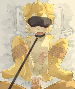 4_toes age_difference anal anal_fluids anal_penetration anal_tugging anthro anthro_on_anthro anthro_penetrated anthro_penetrating anthro_penetrating_anthro anthro_raped anus arm_tuft arms_tied_behind_back balls bdsm bed bent_legs black_blindfold black_collar black_leash black_text blindfold blush blush_lines bodily_fluids body_blush bondage bound cheek_tuft chest_tuft claws collar countershade_arms countershade_balls countershade_face countershade_fur countershade_genitalia countershade_legs countershade_neck countershade_torso countershading cum cute_fangs dialogue duo emanata erection explicitly_stated_nonconsent eyebrows facial_tuft fangs feet first_person_view flash_emanata floppy_ears folded_ears forced forced_anal foreskin frogtied from_front_position fur fur_tuft furniture genital_fluids genitals glans grey_nose head_on_pillow head_tuft hidden_eyes humanoid_genitalia humanoid_penis kemono leash leash_pull leashed_collar legs_tied light lying male male/male male_anthro male_penetrated male_penetrating male_penetrating_male male_pov male_rape male_raped male_raping_male motion_lines multicolored_body multicolored_fur nude nude_anthro nude_male on_back open_mouth orange_balls orange_body orange_fur orange_penis orifice_tugging partially_retracted_foreskin penetrating_pov penetration penile penile_penetration penis penis_blush penis_in_ass penis_size_difference perineum pillow pink_blush pink_foreskin pink_glans pink_penis pink_tongue plantigrade rape restrained restraints rope rope_bondage sex shota shoulder_tuft slim slim_anthro slim_male soles speech_bubble spread_legs spreading surprise_buttsex surprise_sex tan_anus tan_balls tan_body tan_countershading tan_eyebrows tan_fur tan_penis tan_perineum tan_tuft teeth text thick_eyebrows thrusting toe_claws toes tongue tuft two_tone_body two_tone_fur yellow_body yellow_claws yellow_ears yellow_fur yellow_tuft young young_anthro young_male young_penetrated young_raped younger_penetrated regcron crowl_(regcron) canid canine canis domestic_dog mammal 2026 english_text hi_res lighting shaded