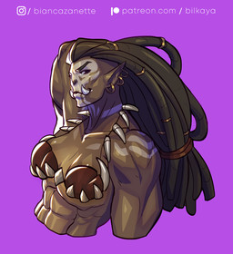 body_worship female muscle_worship muscular muscular_female muscular_humanoid not_furry solo text bilkaya blizzard_entertainment warcraft humanoid orc url