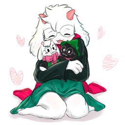 2_horns anthro barefoot black_sleeves blush clothed clothed_anthro clothed_male clothing eyes_closed eyewear feet floppy_ears fully_clothed fully_clothed_anthro fully_clothed_male fur glasses green_clothing green_eyewear green_glasses green_robe holding_object holding_plushie horn kneeling lop_ears male open_mouth paws pink_horn pink_scarf plushie robe scarf simple_background solo white_background white_body white_fur do_enoki_0127 deltarune undertale_(series) ralsei bovid caprine goat mammal hi_res