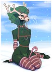 ambiguous_anthro ambiguous_gender anthro antlers armwear bell black_sclera blush bone border bridle candy candy_cane christmas_clothing clothing collarbone crotch_tuft dessert detailed_background elbow_gloves embarrassed fake_antlers fake_horns fingerless_gloves fingers food front_view gloves green_body green_ears green_hair green_pubes hair handwear harness holidays hooves horn jingle_bell legwear looking_down_at_self medium_hair mostly_nude mostly_nude_ambiguous mostly_nude_anthro mouth_closed navel outside pattern_armwear pattern_clothing pattern_elbow_gloves pattern_gloves pattern_handwear pattern_legwear pattern_thigh_highs pose pubes sitting skinny skinny_ambiguous skinny_anthro skull skull_head small_waist snow solo striped_armwear striped_clothing striped_elbow_gloves striped_gloves striped_handwear striped_legwear striped_thigh_highs stripes thigh_highs tuft white_antlers white_border white_face white_horn winter yellow_eyes yokozuwari conditional_dnp welwraith christmas scraper_city wicker_(welwraith) deer mammal 2024 artist_name digital_drawing_(artwork) digital_media_(artwork) full-length_portrait hi_res pinup portrait female_(lore)