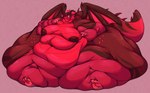 anthro areola belly belly_overhang big_belly big_breasts big_butt bottom_heavy breasts butt chubby_cheeks claws double_chin fat_rolls female hair horn huge_belly huge_breasts huge_butt huge_thighs hyper hyper_butt hyper_thighs immobile looking_at_viewer membrane_(anatomy) membranous_wings morbidly_obese morbidly_obese_anthro morbidly_obese_female narrowed_eyes nipples obese obese_anthro obese_female overweight overweight_anthro overweight_female red_body red_eyes red_hair simple_background sitting solo spikes squish tail thick_arms thick_thighs thigh_squish wide_hips wings wiishyishii mythology elandra_(da-end) dragon mythological_creature mythological_scalie scalie 2023 full-length_portrait hi_res portrait