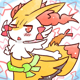 ambiguous_anthro ambiguous_gender anthro biped blush bow_ribbon dipstick_tail food leaning leaning_forward looking_at_viewer markings open_mouth shrimp_(food) side_view snout solo standing tail tail_markings annyui0611 nintendo pokemon braixen canid generation_6_pokemon mammal pokemon_(species) 1:1 2022 digital_drawing_(artwork) digital_media_(artwork) half-length_portrait hi_res japanese_description portrait translated_description