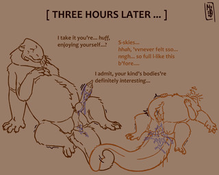 2_horns 2_teats 4_arms 4_eyes 5_fingers 5_toes after_sex afterglow animal_genitalia animal_penis animal_vulva anthro anus aroused barbed_canine_penis belly belly_inflation big_belly big_knot big_penis big_tail big_teats big_vulva biped bodily_fluids body_hair butt canine_genitalia canine_penis canine_vulva cheek_horn claws crotch_teats cum cum_drip cum_in_vagina cum_inflation cum_inside cum_on_anus cum_on_butt cum_on_penis cum_on_sheath cum_on_tail cum_on_vulva curved_horn dialogue dripping duo entwined_tails erection exhausted feet feline_genitalia feline_penis finger_claws fingers fluffy fluffy_tail fur genital_fluids genitals hair half-erect hand_on_belly hand_on_chest handpaw happy_trail herm herm_anthro holding_belly horn hybrid_genitalia hybrid_penis hybrid_vulva inflation intersex intersex_anthro knot larger_anthro larger_intersex larger_maleherm leaking leaking_cum leaking_penis leaking_vagina long_penis looking_at_another looking_pleasured lying male male/male maleherm maleherm_anthro mane mane_hair membrane_(anatomy) messy multi_arm multi_eye multi_limb nipples nude on_back on_ground paws penile_spines penis plantigrade plump_labia prehensile_tail sheath short_ears short_fur short_horn simple_background size_difference slightly_chubby slightly_chubby_anthro slightly_chubby_intersex slightly_chubby_maleherm small_ears small_horn smaller_anthro smaller_intersex smaller_maleherm snout tail tail_anus tail_coil tall teats text three-quarter_view toe_claws toes unusual_anatomy unusual_bodily_fluids unusual_cum unusual_genital_fluids unusual_genitalia unusual_penis unusual_vulva vulva webbed_feet webbed_hands whiskers muddymaggot kuruk_(character) mauvit'fur alien du'wehyi'qiubaba du'weyhi hybrid 2026 5:4 digital_drawing_(artwork) digital_media_(artwork) english_text hi_res monochrome sketch male_(lore) nonbinary_(lore)