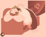 beard belly buried crush cuddling duo facial_hair forced furniture hug lying micro moobs muffling overweight press sleeping smothering snooze sofa squish struggling tired translucent under that_j bear gastropod giant_panda mammal mollusk slug hi_res