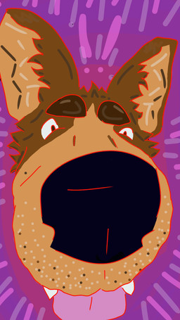 ambiguous_gender big_nose canine_teeth ears_up feral markings solo spots spotted_markings teeth teeth_showing tongue tongue_out puppy_pound canid canine canis domestic_dog mammal 9:16 hi_res