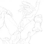 abdominal_bulge anal anthro big_penis duo erection genitals huge_penis humanoid_genitalia humanoid_penis hyper male male/male penis simple_background solo_focus vein sangelia nintendo pokemon felid generation_7_pokemon litten mammal pokemon_(species) 1:1 2016 hi_res monochrome