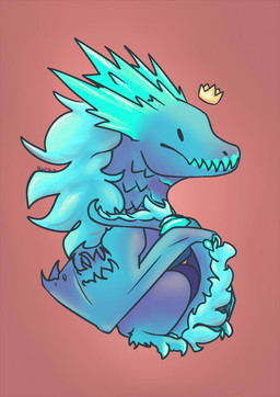 chibi crown digitigrade female feral headgear semi-anthro solo tail tail_grab wings elurax dota european_mythology mythology valve valve_corporation auroth_the_winter_wyvern dragon mythological_creature mythological_scalie scalie western_dragon wyvern hi_res