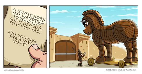 border feet female female_feral feral humor looking_up melee_weapon message nails polearm spear text toenails toes weapon wheel white_border wood jeremy_vinar mike_fahmie virtual_shackles trojan_horse animate_inanimate equid equine horse human mammal 2010 comic english_text tagme