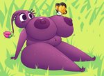 areola big_breasts big_butt breasts butt duo female grass huge_breasts navel nipples not_furry nude overweight overweight_female plant solo_focus thick_thighs huztar nintendo pikmin arthropod butterfly elemental_creature flora_fauna humanoid insect lepidopteran pikmin_(species) purple_pikmin 2020 hi_res