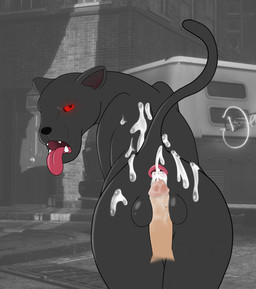 anus balljob balls bestiality black_body bodily_fluids butt cum cum_in_ass cum_inside cum_on_back cum_on_butt disembodied_penis duo feral from_behind_position gaping gaping_anus genital_fluids genitals hot_dogging human_on_feral interspecies looking_at_viewer looking_back male male/male male_on_feral penis raised_tail rear_view red_eyes screencap screencap_background sex shadow solo_focus tail tail_anus tongue tongue_out theoryofstrings capcom devil_may_cry devil_may_cry_5 shadow_(devil_may_cry) demon felid human mammal pantherine