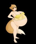 belly big_belly big_breasts blush breasts clothing female lingerie pregnant pregnant_humanoid solo thick_thighs tight_clothing translucent translucent_clothing allymoodyneko ally_(allymoodyneko) animal_humanoid canid canid_humanoid canine canine_humanoid fox_humanoid humanoid mammal mammal_humanoid alpha_channel