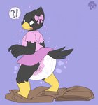 anthro butt clothed clothing diaper embarrassed femboy male padded padding solo wearing_diaper bubblepuppers nephy_abdl_(peregrine) avian bird falcon falconid peregrine_falcon hi_res