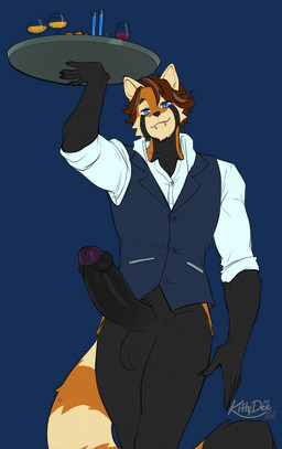 anthro balls biped claws clothed clothed_anthro clothed_male clothing erection fingers front_view fur genitals hair looking_at_viewer male penis solo standing tail teeth kittydee ailurid mammal red_panda 2026 alpha_channel digital_drawing_(artwork) digital_media_(artwork) hi_res