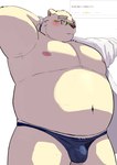 anthro belly big_belly blush bulge clothing eyewear glasses kemono male moobs navel nipples overweight overweight_male shirt solo topwear underwear 9dtq0 lifewonders tokyo_afterschool_summoners leib_(tas) bear mammal polar_bear ursine 2024 absurd_res hi_res