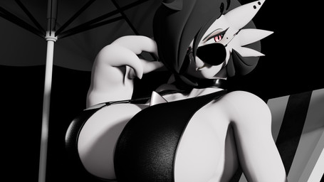 angry annoyed beach beach_chair big_breasts bikini breasts clothing eyewear female female_humanoid glaring glasses huge_breasts side_eye sitting solo swimwear two-piece_swimsuit umbrella badname_(artist) nintendo pokemon gardevoir generation_3_pokemon humanoid pokemon_(species) 16:9 3d_(artwork) blender_(artwork) blender_eevee_(artwork) digital_media_(artwork) hi_res widescreen