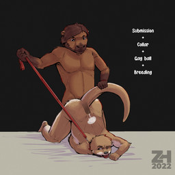 anal anal_penetration anthro ass_up ball_gag beard bodily_fluids brown_body brown_fur brown_hair collar cum cum_in_ass cum_inside doggystyle duo facial_hair from_behind_position fur gag gagged genital_fluids hair holding_tail internal leash leash_pull leashed_collar male male/male male_penetrated male_penetrating male_penetrating_male nude penetration penile penile_penetration penis_in_ass sex tail text translucent translucent_body zhearun capybara caviid mammal mustelid otter rodent 1:1 english_text hi_res