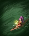 boat clothing female hair humanoid_pointy_ears lamp lantern pointy_ears purple_hair red_clothing solo vehicle water watercraft sonicboom30813 shantae_(series) wayforward shantae genie humanoid hi_res