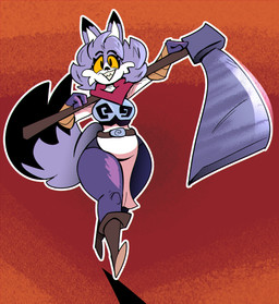 anthro armor belt black_ear_tips black_tail_tip blue_body blue_fur boots breastplate breasts brown_boots brown_clothing brown_footwear cheek_tuft clothed clothed_anthro clothed_female clothing dipstick_ears dipstick_tail ear_markings eyebrows eyelashes facial_tuft female female_anthro fingers footwear front_view fur holding_object holding_weapon legwear looking_at_viewer markings multicolored_body multicolored_ears multicolored_fur shoes simple_background small_waist smile solo tail tail_markings teeth tuft walking weapon white_body white_fur yellow_sclera cloudidoodles roxanne_oxley canid canine fox mammal 2023 absurd_res digital_media_(artwork) full-length_portrait hi_res portrait