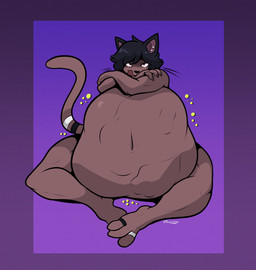 abdominal_bulge accessory ambiguous_gender ambiguous_prey anthro anthro_pred belly belly_on_ground big_belly claws crossed_arms digit_ring duo ear_piercing electronics feet freckled_face freckles furgonomics huge_belly jewelry licking licking_lips looking_at_viewer male male_anthro male_pred navel nude_anthro nude_male phone piercing ring simple_background sitting sitting_on_ground squirming struggling struggling_prey tail tail_accessory tail_jewelry tail_ring toe_ring toes tongue tongue_out vore whiskers darkcresentskymin jayce_(darkcresentskymin) domestic_cat felid feline felis mammal digital_drawing_(artwork) digital_media_(artwork) hi_res