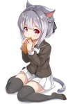 absolute_territory bottomwear clothed clothing eating female food fully_clothed grey_hair hair legwear red_eyes shirt simple_background sitting skirt solo taiyaki thigh_highs topwear wariza white_background young shiredo tsugumi_(shiredo) animal_humanoid cat_humanoid felid felid_humanoid feline feline_humanoid humanoid mammal mammal_humanoid 2019 absurd_res hi_res