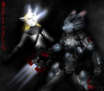 advanced_suit anthro anthrofied armor clothing cosplay duo female male parody plasma_cutter suit weapon dragonofdarkness13 dead_space electronic_arts visceral_games ed_ryujin isaac_clarke nicole_brennan_(dead_space) felid feline lynx mammal