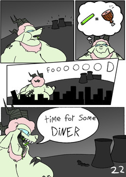 4_horns anthro big_breasts black_spots bodily_fluids breasts chemical_plant city city_background city_destruction colored_saliva destruction dialogue fingers food fur green_body green_fur green_saliva ham ham_(food) hooved_fingers hooves horn huge_breasts hungry macro male meat multi_horn nude_anthro nude_male obese obese_anthro obese_male overweight overweight_anthro overweight_male pink_body pink_fur pink_wool pork power_plant radioactive rampage saliva sharp_teeth solo speech_bubble spiked_tail spikes spikes_(anatomy) spots stick tail teeth text thought thought_bubble thoughts towering unusual_bodily_fluids unusual_saliva wool_(fur) wool_hair living_lupis shawn_(living_lupis) bovid caprine kaiju mammal monster sheep 2025 black_and_white comic digital_media_(artwork) english_text hi_res monochrome