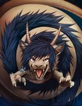 claws feral fur horn inner_ear_fluff looking_at_viewer open_mouth open_smile smile solo teeth tuft falvie mythology dragon eastern_dragon mythological_creature mythological_scalie scalie