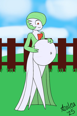 belly clothing dress female pregnant flamingazalea mayternity nintendo pokemon gardevoir generation_3_pokemon pokemon_(species) hi_res