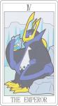ambiguous_gender card card_template crystal empoleon english_text feral fortune_telling generation_4_pokemon ice major_arcana miji nintendo pokemon pokemon_(species) roman_numeral solo tarot tarot_card text the_emperor_(tarot)