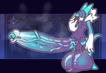 anthro balls big_balls big_penis black_balls black_body black_penis blue_glans erection foreskin genitals glans huge_balls huge_penis hyper hyper_balls hyper_genitalia hyper_penis male musk musk_clouds penis solo unretracted_foreskin vein veiny_penis kokoro-doll deltarune undertale_(series) darkner werewerewire hi_res