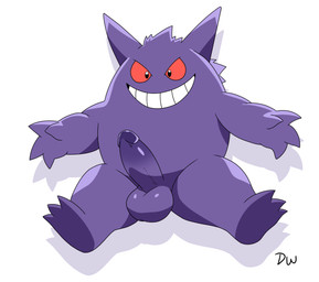 3_toes 4_fingers anthro balls biped black_eyes erection feet fingers fur genitals glans glistening glistening_balls glistening_eyes glistening_genitalia glistening_glans glistening_penis grey_background humanoid_genitalia humanoid_penis logo looking_at_viewer male male_anthro mismatched_genitalia mismatched_humanoid_penis mismatched_penis monotone_genitals monotone_penis nude nude_anthro nude_male penis pointy_ears prick_ears purple_balls purple_body purple_fur purple_glans purple_penis red_sclera simple_background smile smiling_at_viewer solo teeth toes white_background darkwolf79 nintendo pokemon generation_1_pokemon gengar pokemon_(species) 2026 artist_logo digital_media_(artwork) hi_res