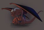 anthro belt bottomwear claws clothed clothing crouching featureless_chest hair horn humanoid_pointy_ears loincloth loincloth_only looking_back male membrane_(anatomy) membranous_wings pointy_ears red_body simple_background smile solo tail toe_claws topless white_hair wings cgratzlaff disney gargoyles brooklyn_(gargoyles) gargoyle scalie hi_res