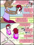 3:4 age_regression anthro canid canine canis clothed clothing collaboration comic digital_media_(artwork) domestic_dog duo english_text hair hi_res husky kammypup kammypup_(artist) kangaroo macropod mammal marsupial nordic_sled_dog red_hair runt_(artist) speech_bubble spitz text toddler young young_anthro