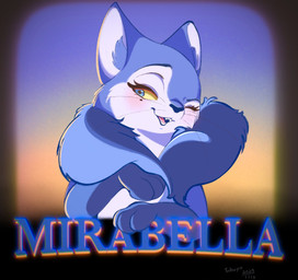3_toes birthmark blue_body blue_eyes blue_fur blush cheek_tuft countershade_face countershade_torso countershading cute_fangs eyebrows facial_tuft fangs feet feral fur inner_ear_fluff markings mole_(marking) one_eye_closed open_mouth open_smile simple_background smile solo sunset teeth text toes tongue tuft whiskers wink conditional_dnp tohupo mirabella_(tohupo) domestic_cat felid feline felis mammal 2023 artist_name character_name colored dated digital_drawing_(artwork) digital_media_(artwork) english_text half-length_portrait hi_res portrait shaded signature