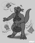 abdominal_bulge ambiguous_gender anthro anus balls bulging_testicles cheek_bulge excessive_feces faceless_character facial_piercing fart feces feces_in_ass feces_in_mouth feces_in_testicles gag genitals group heart_symbol holding_stomach inflation internal male nose_piercing nose_ring piercing pooping portal portal_gag portal_ring ring_piercing scat_inflation scatplay standing tail thinking_with_portals x-ray_view oddbird kobold scalie hi_res monochrome