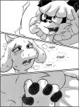 adolescent age_difference anthro close-up duo female male young jumpjump undertale undertale_(series) rick2tails toriel boss_monster_(undertale) bovid caprine hybrid mammal 3:4 comic greyscale hi_res monochrome