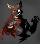 5_fingers anthro black_nose brown_body brown_fur brown_hair claws eye_scar facial_scar fingers fluffy full_pad fur grey_pawpads hair male orange_eyes padded_palms pawpads paws scar shadow solo tan_body tan_fur starwolfskin zgf_art zgf_gaming ra'zim gulonine hybrid kangaroo macropod mammal marsupial marten mustelid musteline sable_(marten) shadow_creature half-length_portrait hi_res portrait