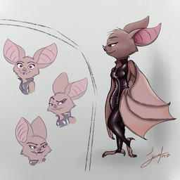 anthro bodysuit clothing female skinsuit solo tight_clothing wings juantriforce disney zootopia fan_character bat leaf-nosed_bat mammal microbat vampire_bat yangochiropteran 1:1 2018 signature