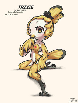 4_toes 5_fingers accessory anisodactyl anthro areola arm_tuft avian_feet beak big_eyes black_body black_claws black_eyebrows black_eyes black_feathers black_pseudo_hair black_tail black_text blush breasts chest_tuft claws countershade_arms countershade_face countershade_hands countershade_legs countershade_torso countershading d6 dice eyebrows eyelashes feather_hair feather_hands feather_tuft feathers feet female fingers hair_accessory hair_tie heart_eyes heart_symbol iris light looking_at_viewer medium_breasts multicolored_body multicolored_feathers navel nipples non-mammal_breasts non-mammal_nipples nude open_mouth open_smile outline pink_areola pink_nipples pose pseudo_hair pupils shadow side_view simple_background sitting slim small_waist smile smiling_at_viewer solo tail tail_feathers talons text thinking thoughtful_expression three-quarter_view toe_claws toes tuft two_tone_tail white_background white_body white_countershading white_feathers yellow_beak yellow_body yellow_feathers yellow_pseudo_hair yellow_pupils yellow_tail nottrevbe trixie_(tyson_tan) avian bird 2022 character_name colored digital_media_(artwork) english_text full-length_portrait hi_res lighting portrait shaded signature