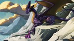 ambiguous_feral ambiguous_gender clothing colored_nails feral golden_body mountain nails painting_nails purple_body purple_eyes robe scenery white_body wings feretta mythology zephi_(reaperonico) dragon kobold mythological_creature mythological_scalie scalie 16:9 2024 hi_res widescreen