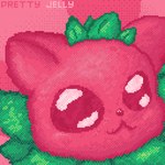 food fruit jelly_(food) plant solo strawberry prettyjelly domestic_cat elemental_creature felid feline felis flora_fauna food_creature mammal 1:1 digital_media_(artwork) pixel_(artwork)