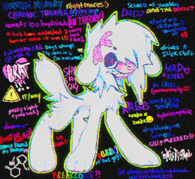 alternative_fashion ambiguous_gender feral glamfur scene_(fashion) scene_haircut solo text fr34kpet wynter_(fr34kpet) canid canine canis domestic_dog mammal aliasing colorful_theme digital_media_(artwork) english_text hi_res