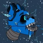 blue_body blue_eyes blue_fur clothing eyebrows frost frozen fur happy hat headgear headwear ice icicle machine metal raised_eyebrows sharp_teeth solo teeth yaoilover113 five_nights_at_freddy's scottgames fan_character animatronic canid canine mammal robot 1:1 headshot_portrait low_res portrait