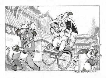 anthro antlers bamboo big_ears biped building casual_nudity clothing day dipstick_ears ear_markings fangs featureless_crotch group hair hat head_tuft headgear headwear horn inner_ear_fluff logo male male_anthro multicolored_ears nude nude_anthro nude_male open_mouth open_smile outdoor_nudity outside public public_nudity running short_hair smile social_nudity teeth text tuft young young_anthro young_male pandapaco buckleythedeer parinton rabidrabbit56 bear crocodile crocodilian deer giant_panda lagomorph leporid mammal rabbit reptile scalie 2019 artist_logo dated digital_drawing_(artwork) digital_media_(artwork) english_text greyscale monochrome shaded signature simple_shading