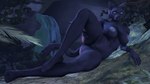 anthro areola big_breasts black_nose blue_areola blue_body blue_fur blue_nipples breasts butt detailed_background feet female fur genitals humanoid_feet humanoid_genitalia humanoid_pussy leaf looking_at_viewer narrowed_eyes nipples nude on_rock plantigrade purple_eyes pussy raised_leg rock smile solo tail nofurynomad petruz_(modeler) cat_(petruz) felid mammal pantherine 16:9 2023 3d_(artwork) digital_media_(artwork) hi_res source_filmmaker_(artwork) widescreen