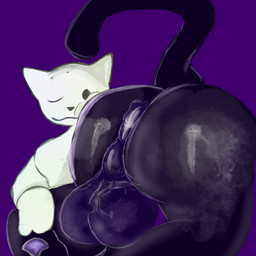 anthro backsack balls butt dessert doughnut duo food genitals lestatfred1_(artist) male male/male pastry presenting presenting_hindquarters selenex_(artist) domestic_cat felid feline felis mammal robloxian 1:1 absurd_res hi_res