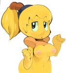 breasts female hair inverted_nipples loli nipples not_furry oppai_loli simple_background solo white_background yellow_body yellow_skin young young_female young_humanoid koki kirby:_right_back_at_ya! kirby_(series) nintendo tiff_(kirby) humanoid