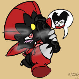 anthro black_body black_penis blush blush_lines breath claws clothing disembodied_hand duo genitals glistening glistening_genitalia glistening_penis gloves handwear heart_eyes heart_symbol kneeling looking_up male male/male musk panting penis penis_on_face penis_on_head perspective sharp_teeth teeth vein veiny_penis impybunny bandai_namco digimon nintendo pokemon digimon_(species) generation_4_pokemon impmon pokemon_(species) weavile