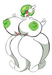 anthro areola big_breasts big_nipples breast_expansion breasts expansion female green_areola green_nipples huge_breasts nipples pokemorph pupils solo unusual_pupils leptail nintendo pokemon gardevoir generation_3_pokemon pokemon_(species)