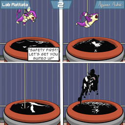 ambiguous_gender clothing container dialogue dialogue_box feral latex latex_clothing latex_skinsuit liquid_latex page_number red_eyes skinsuit solo tail text tight_clothing aquinas_audax nintendo pokemon generation_1_pokemon mammal murid murine pokemon_(species) rat rattata rodent 1:1 3d_(artwork) absurd_res blender_(artwork) blender_eevee_(artwork) comic digital_media_(artwork) english_text hi_res signature